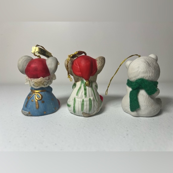 Lot of 3 Jasco Lil' Chimers Christmas Ornament Bells Polar Bear 2 Mice VTG - Picture 3 of 11